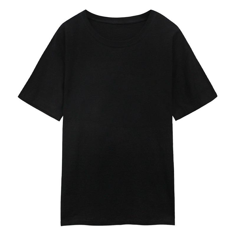 Summer Short Sleeve Cotton Loose Casual T-shirt for Women Men Round Neck Solid Base Women's T Shirt Elegant Fashion Simple Office Lady Tee Tops 26051
