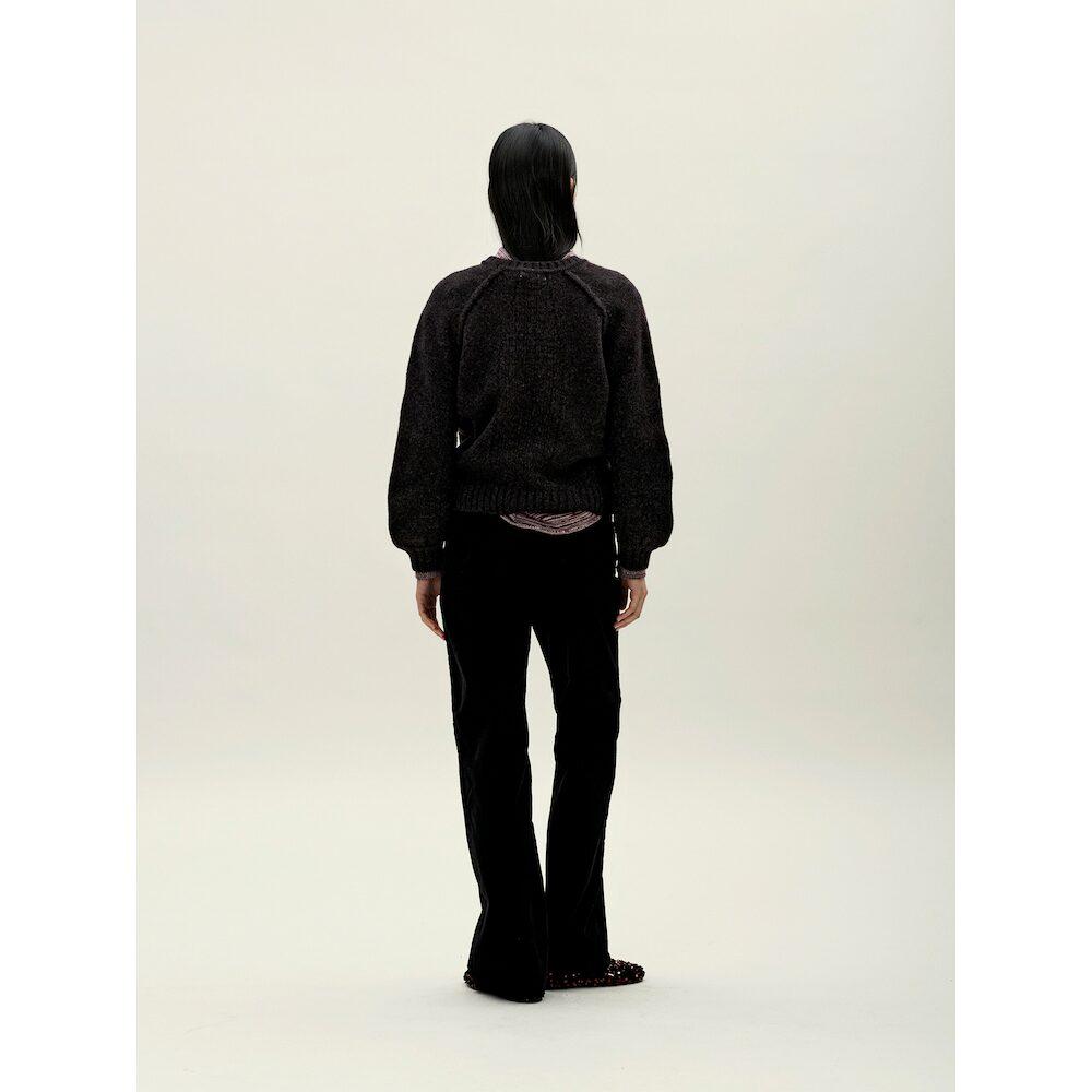 Anggae Wilted Knit Pullover Brown