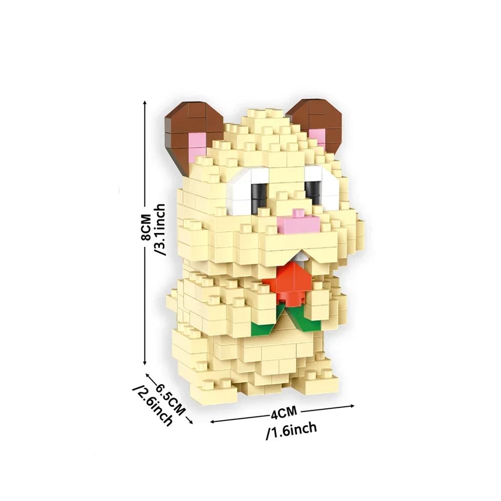 3D Micro Mini Diamond Puzzle Blocks - Cute Pet Animal Series Pig Panda Hamster Snail  Stress Relief DIY Desk Decor Collectible