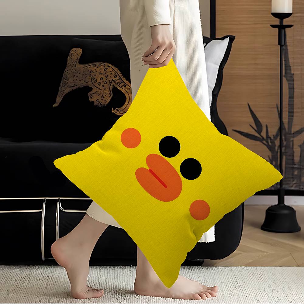 Cute Cartoon Art Duck Pillow Gift Home Office Decoration Bedroom Sofa Car Cushion Cover Case 45X45