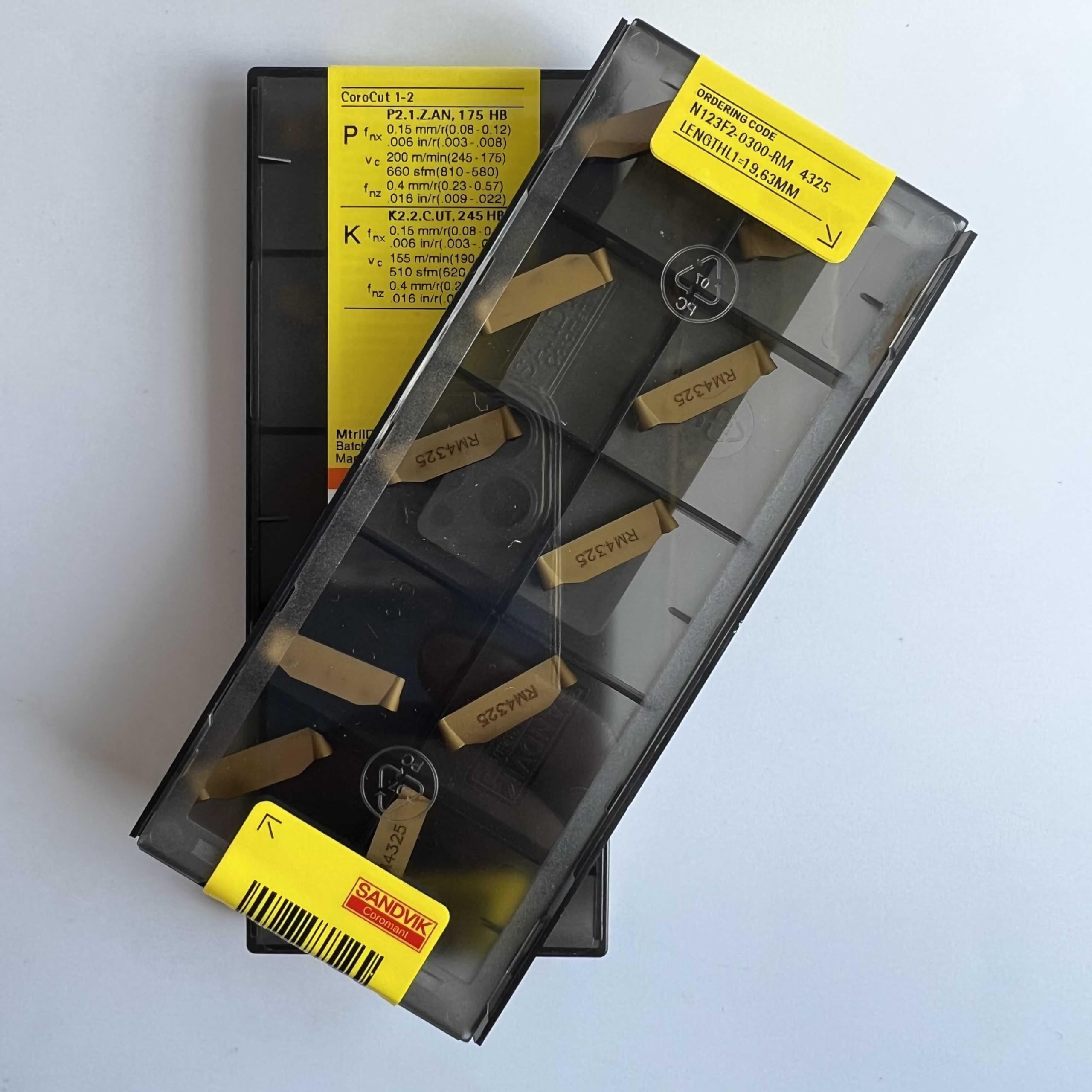 

Original Sandvik / N123F2-0300-RM 4325 / CNC lathe carbide blade 10 Pcs