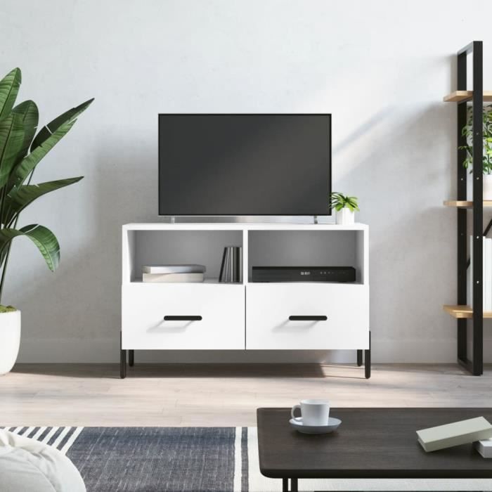 VidaXL Meuble TV Blanc 80x36x50 cm Bois d'ingénierie 828980