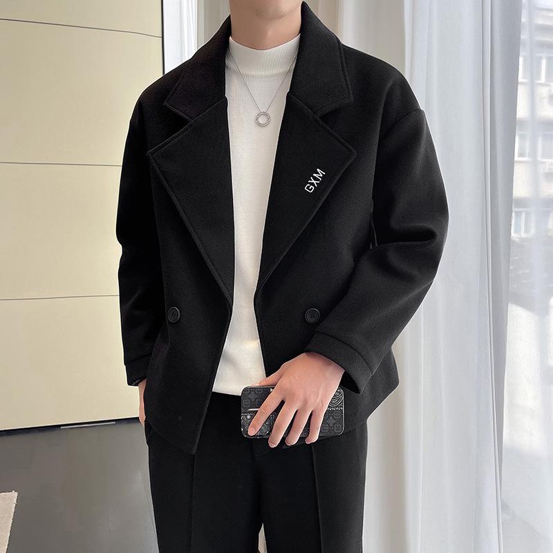 Wolljacke Herren Frühling und Herbst Neue Herren Reversjacke Slim Young Casual Wolljacke Herren