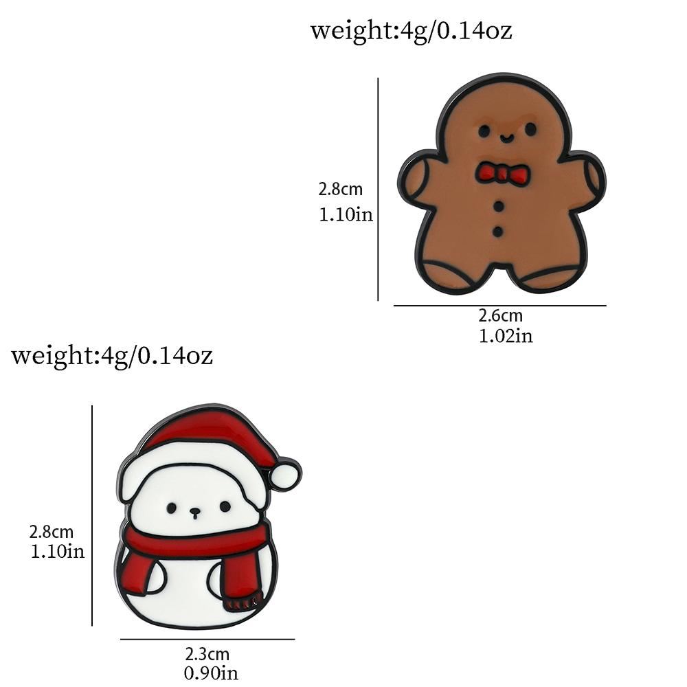 6 Pcs Christmas Series Brooch Cute Santa Claus Elk Christmas Tree Enamel Pin Metal Badge Backpack Clothing Jewelry Holiday Gift