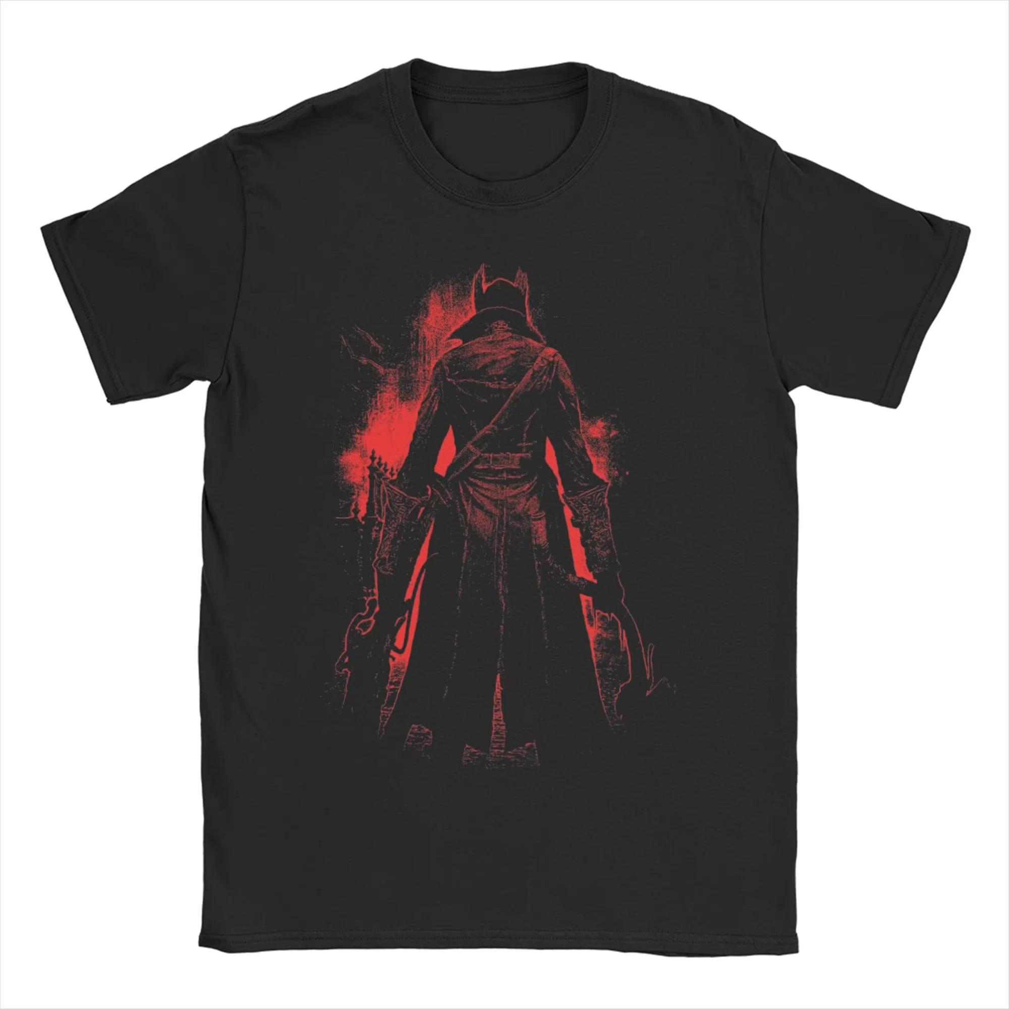 

Мужская футболка Fear The Old Blood Bloodborne Топы из чистого хлопка Повседневные футболки с коротким рукавом и круглым вырезом Футболки с графическим принтом M