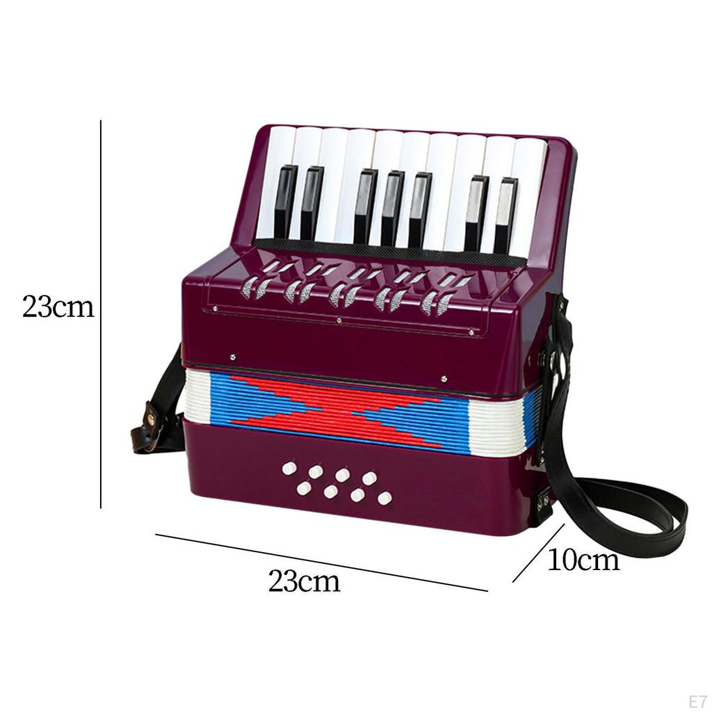 17 Keys 8 Bass Piano Accordion Educational Musical Toys Lightweight Kids Toy for Boys