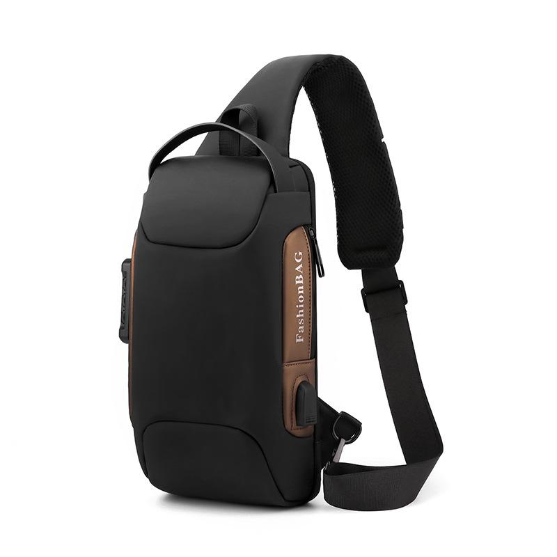 

TS JYL laptop bag,Men Crossbody Bag Anti-Theft Lock Oxford Cloth Sports Shoulder Chest Bag OneSize чёрный