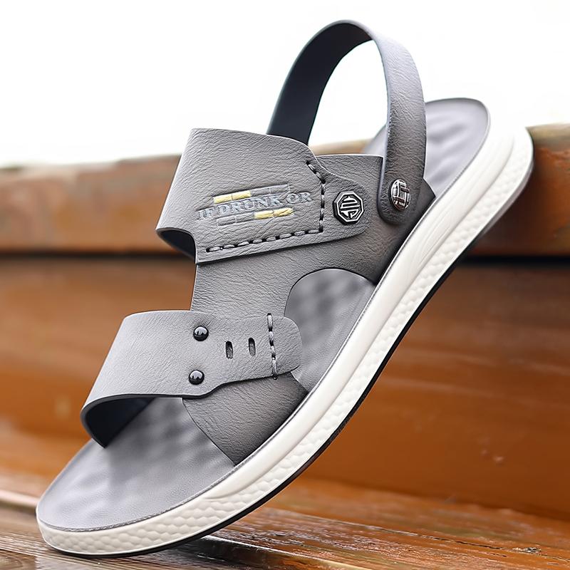 2024 New Summer Fashion Men Leather Sandals Outdoor Comfortable Breathable Sports Casual Non-Slip Beach Luxury Sandals