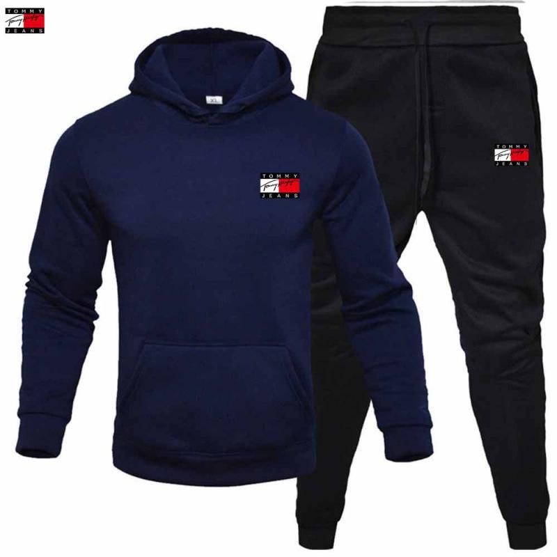 Men's Fleece Hooded Pullover & Sweatshirt Set - Autumn/Winter Casual Sportswear