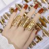 20pcs/lot Women's Fashion Stainless Steel Big And Small Hollow Cut Jewelry Rings Mix Love Flower Heart Style For Party Gift
