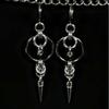 Gothic Double Oshaped Spike Pendant Earrings For Women With Zinc Alloy Geometric Design