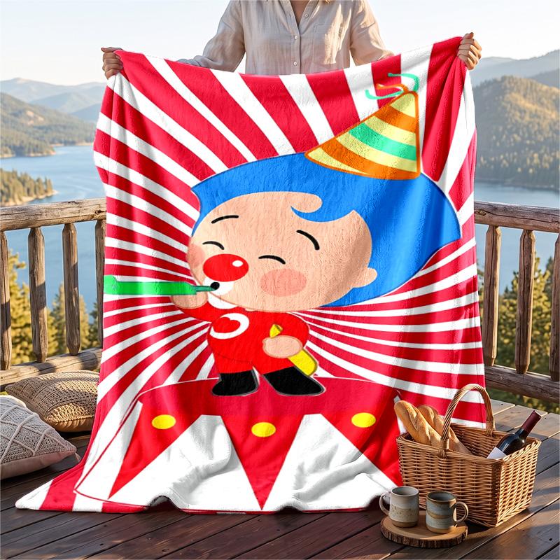 Coperta Calda in Flanella Modello El Payaso Plim Plim, Coperta Leggera Confortevole per Letto Divano