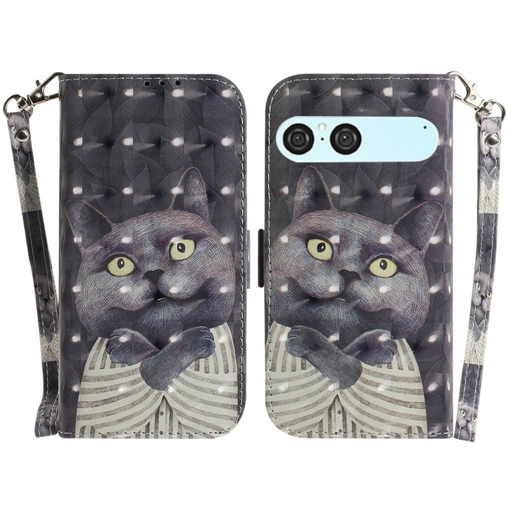 Für Sony Xperia 10 VII Hülle Musterdruck Leder Brieftasche Handyhülle mit Handschlaufe