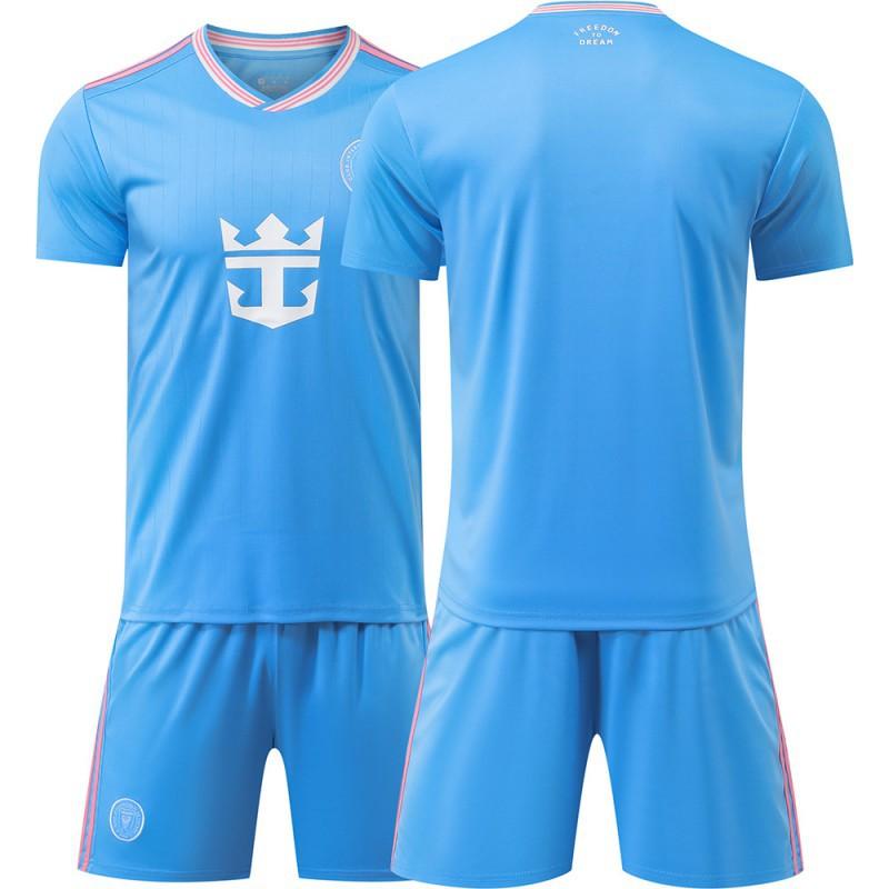 

2526 Miami Two-passenger Football Uniform No. 10 Major League Children s Training Dress Blue Jersey Set Socks #30