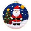 Christmas Needle Felting Kit Holiday Felt Painting Set for Beginners Starter Needle Felting DIY Craft Kit with Pad Needles Wool Decorative Frame