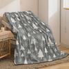 1pc Cozy Flannel Throw Blanket with Snowy Christmas Tree Design - Soft, Warm, Machine Washable for Couch, Bed, Sofa, Camping