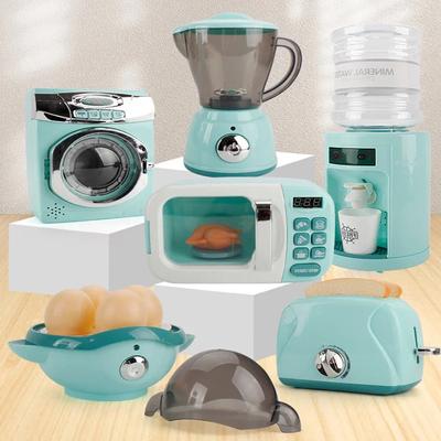 Pretend Kitchen Toys, Play Kitchen Accessories Set for Kids, Coffee Maker, Mixer, Toaster with Realistic Lights& Sounds