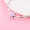 Pink Purple Shimmer Murano Glass Charms 925 Sterling Silver Faceted Beads For Jewelry Making Fits Original Bracelets