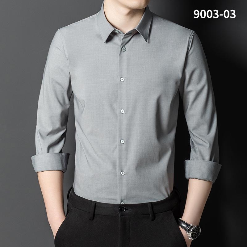 Męska koszula z długim rękawem z włókna bambusowego, elastyczna – nie wymaga prasowania, wielokolorowa, strój biznesowy casual