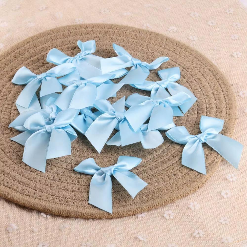 50pcs Colourful Ribbon Bows Polyester Satin for Headwear Clothing DIY Ideal for Wedding Party Gift Craft Decoration Adorable