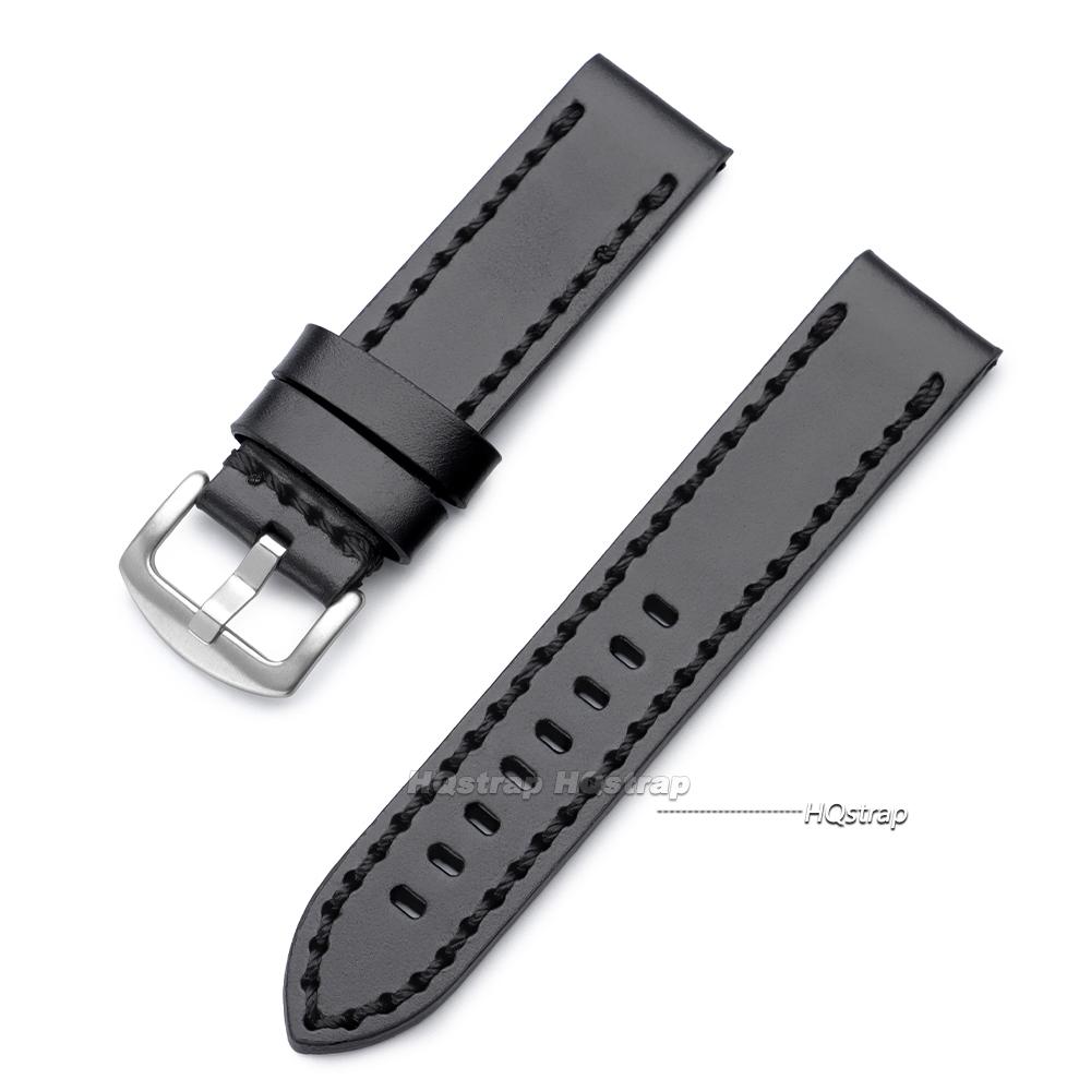 Vintage Cowhide Watch Strap Bracelet Genuine Leather 18mm 20mm 22mm 24mm Watchband Women Men Fashion Watch Band Universal Belt 18mm