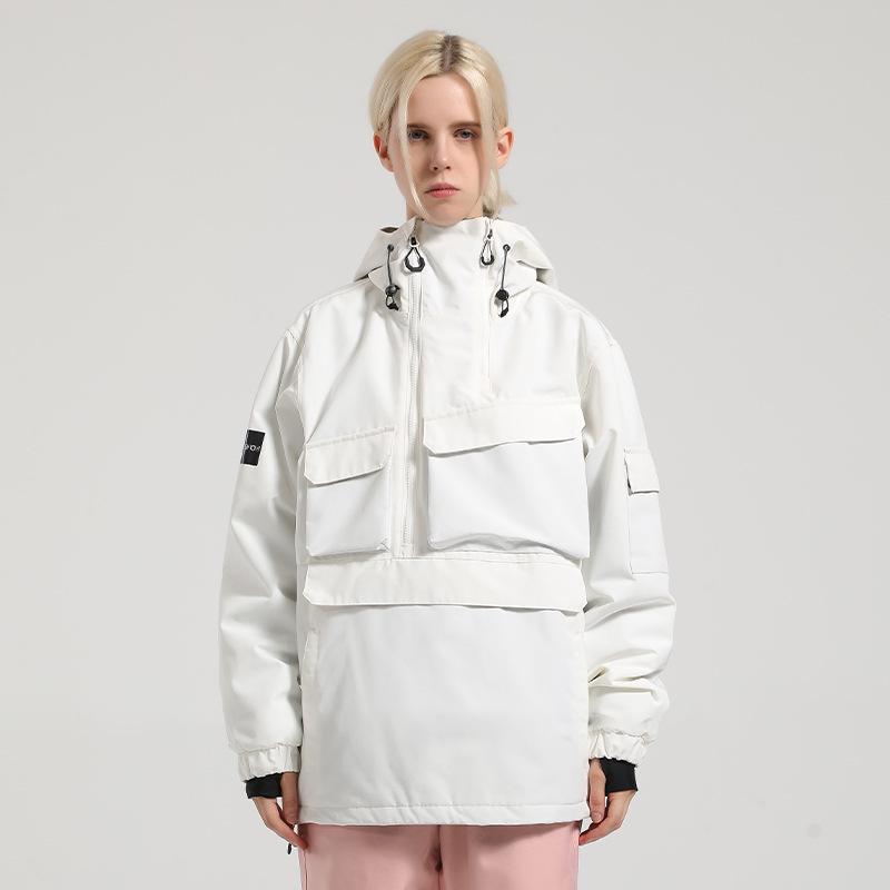New American Style Waterproof Ski Suit: Warm Snowboard Jacket with Multi-Pocket Design for Men and Women
