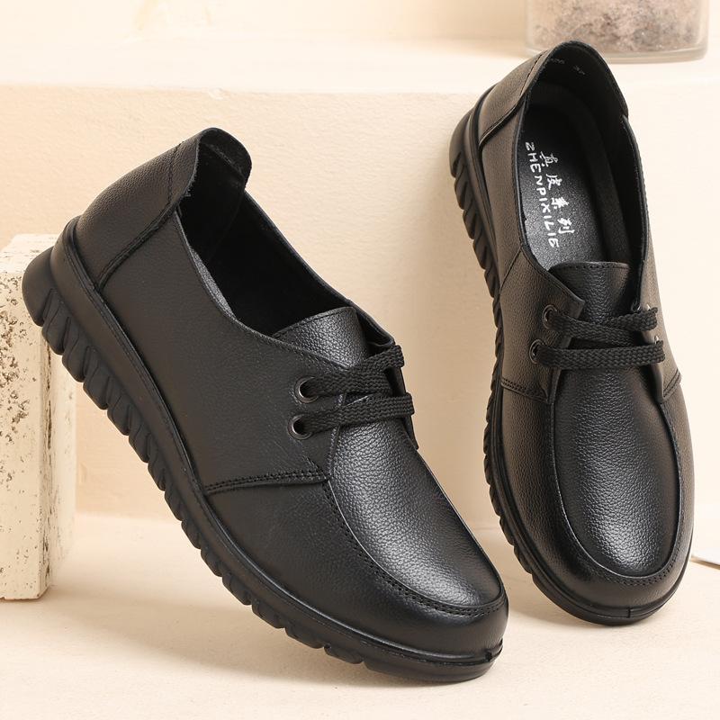 2026 Autumn One Foot Soft Leather Anti Slip Single Shoe Flat Women's Shoes