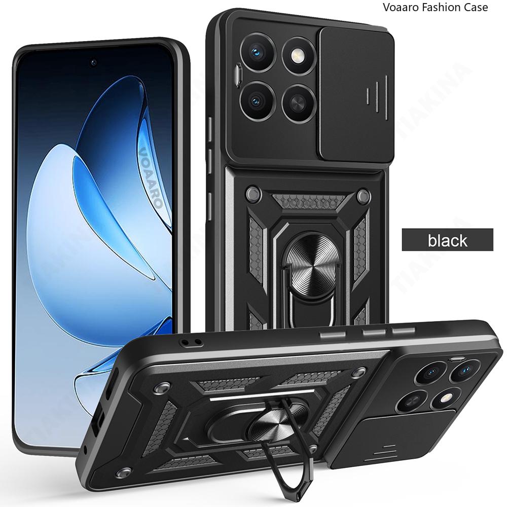 Slide Lens Armor Funda for Honor X8C 4G Case Magnetic Ring Cover for Honor X5 X5B X6A X6B Plus X7 X7A X7B X7C X8A X8B X8 4G Case