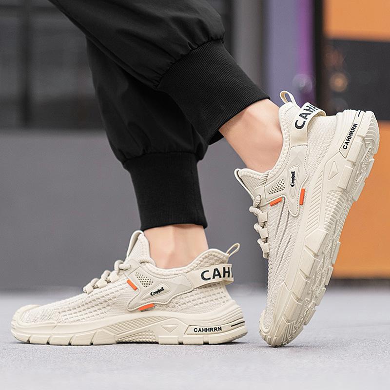 2025 New Men's Shoes Summer Breathable Fashion Mesh Fly-woven Men's Casual Lightweight Soft-soled Sports Trendy Shoes