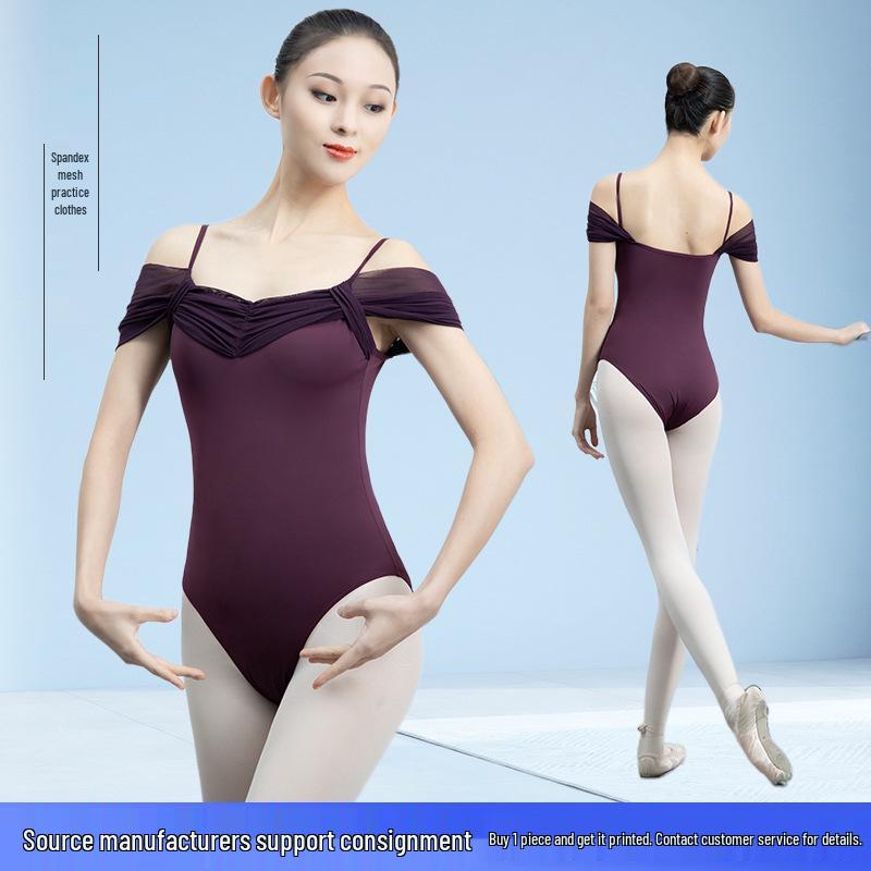 Adult Spandex Mesh Ballet Dress for Dance and Gymnastics Practice