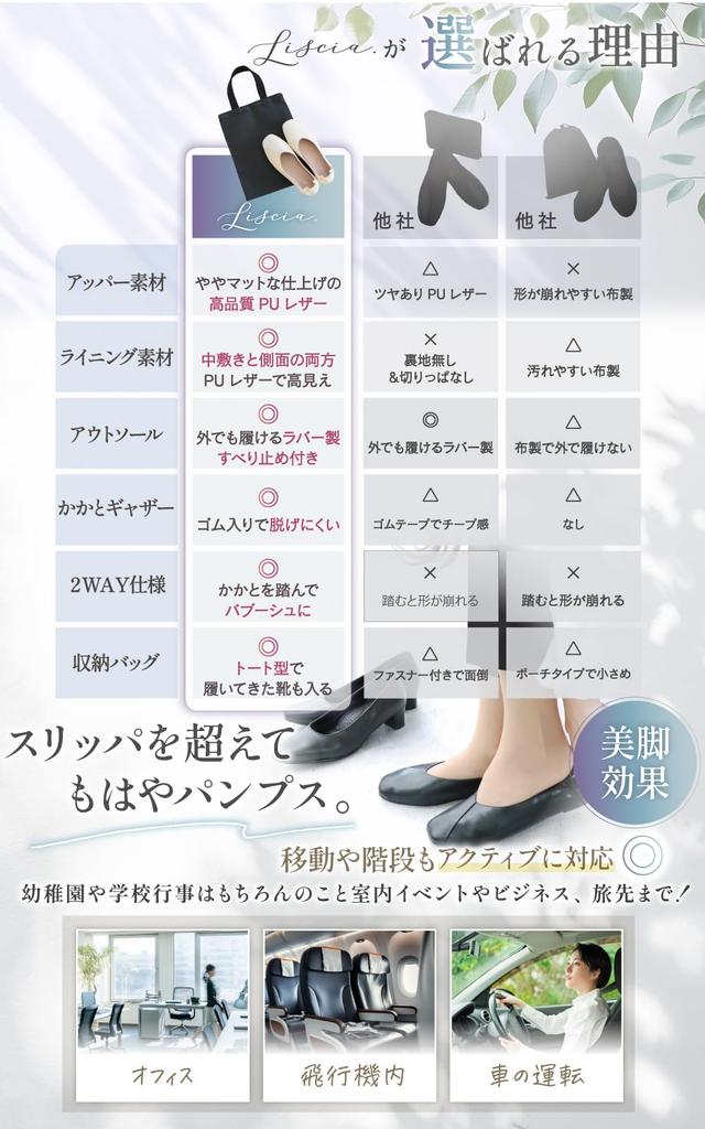 Liscia Przenośne Kapcie Wygodne Przechowywanie Do Wewnątrz i Łatwe do Przenoszenia Japońskie Buty Damskie [Zawiera Torbę] Składane, Stylowe, Do Noszenia, Przenośne, (Czarny,