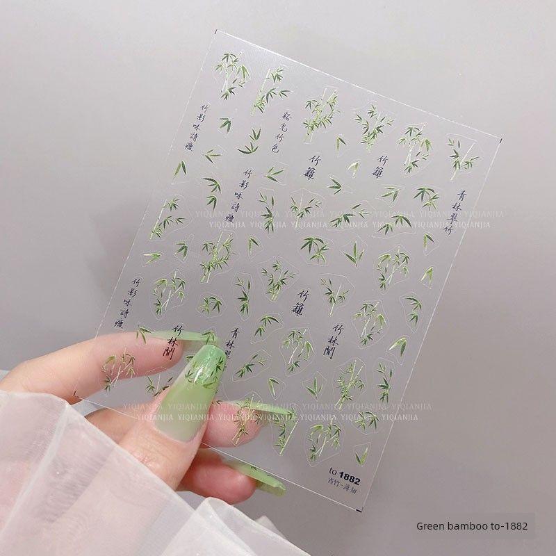 

Fresh and Elegant French Landscape an Ink Painting of Bamboo Nail Stickers Sticker green bamboo to-1882 (one)