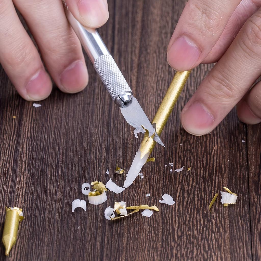 Engraving Non-Slip Metal Knife Kit and 6pcs #11 Blades Cutter Craft Knives for Mobile Phone PCB Repair Hand Tools, Christmas Present