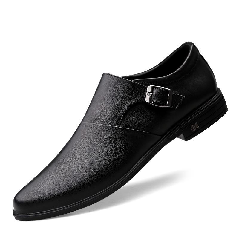 Men s Fashionable Low-Cut Cowhide Loafers: Soft Leather, Soft Sole, Slip-On Business Casual Shoes 40