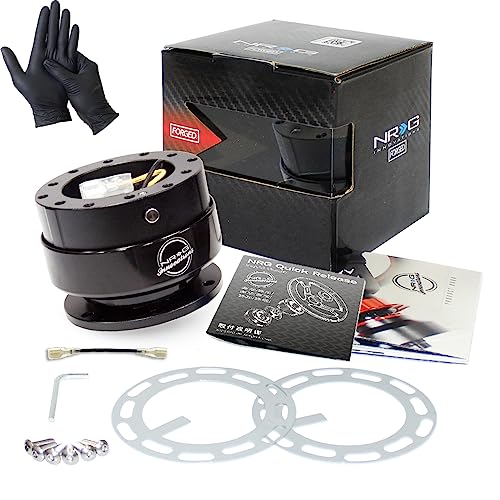 NRG Innovations SRK-200BK Black Quick Release Kit 2.0 with Japanese Installation Instructions, Imported Directly from the US, Aluminum Steering Boss,