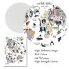 Animal World Map Art Print Nursery Poster Kids Gift Cartoon Canvas Painting Nordic Style Home Decor Wall Picture for Living Room