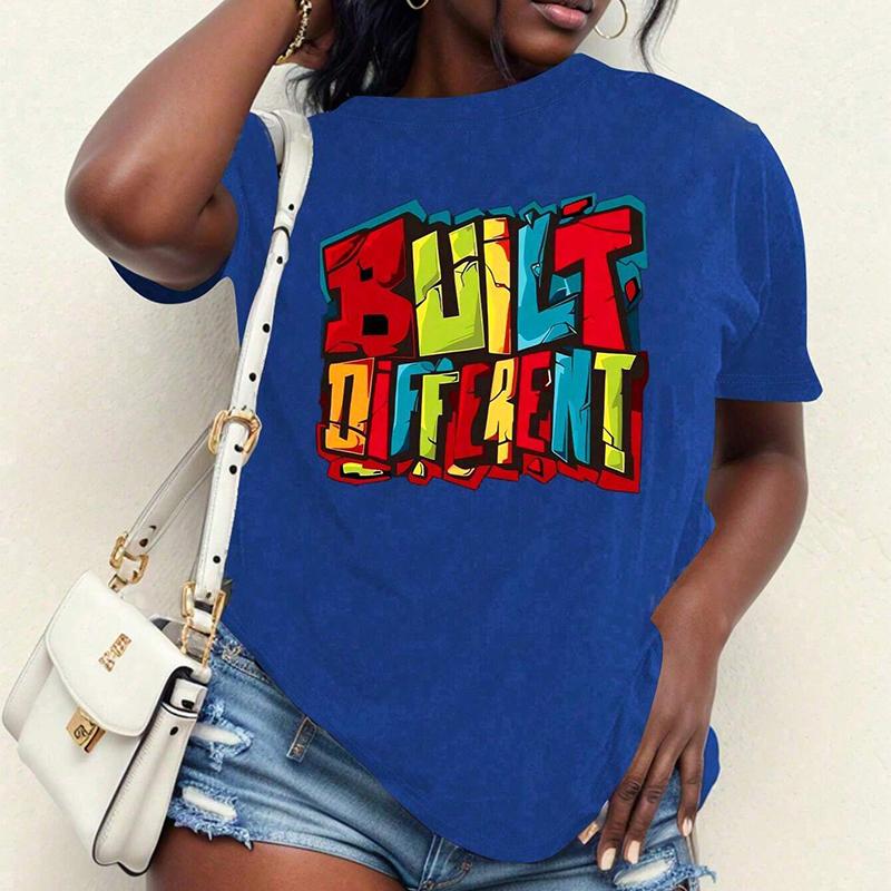 Mode Frauen kreative Buchstaben drucken T-Shirt lustige lässig O-Ausschnitt Kurzarm T-Shirt Sommer weibliche T-Shirt