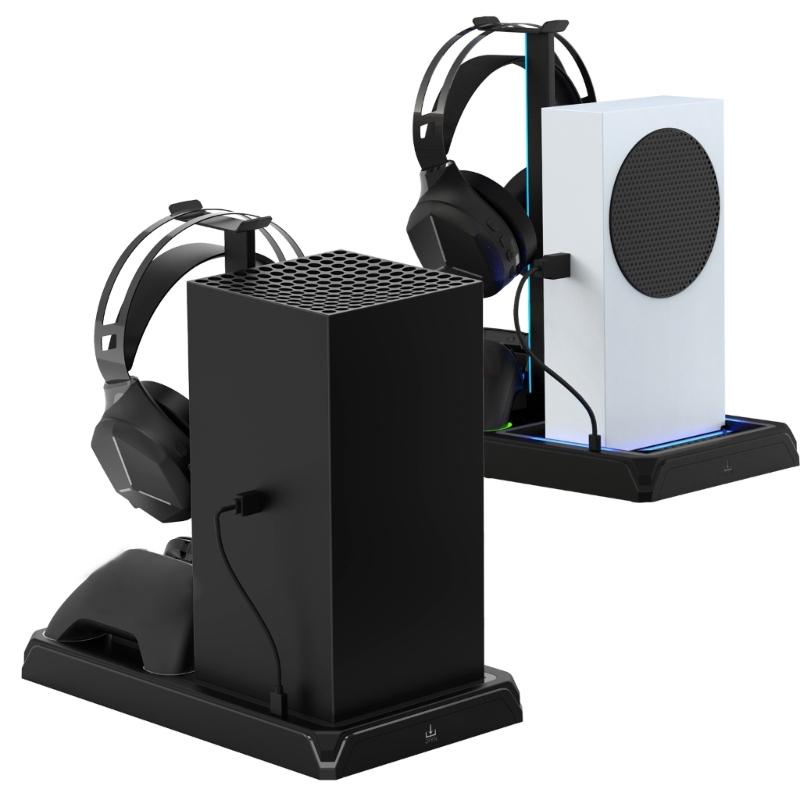 Cooling Fan for Game Machine Cooling Stand with LED Indicator,2 Controller Charging Stand Dock