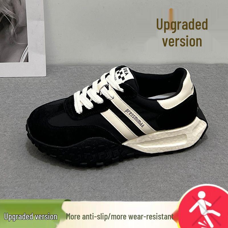 2025 Damen Schwarze Klobige Leichte Sneaker - Schlankmachend, Herbststil