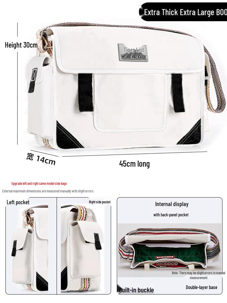 Electrician's Wear-Resistant Canvas Crossbody Tool Bag