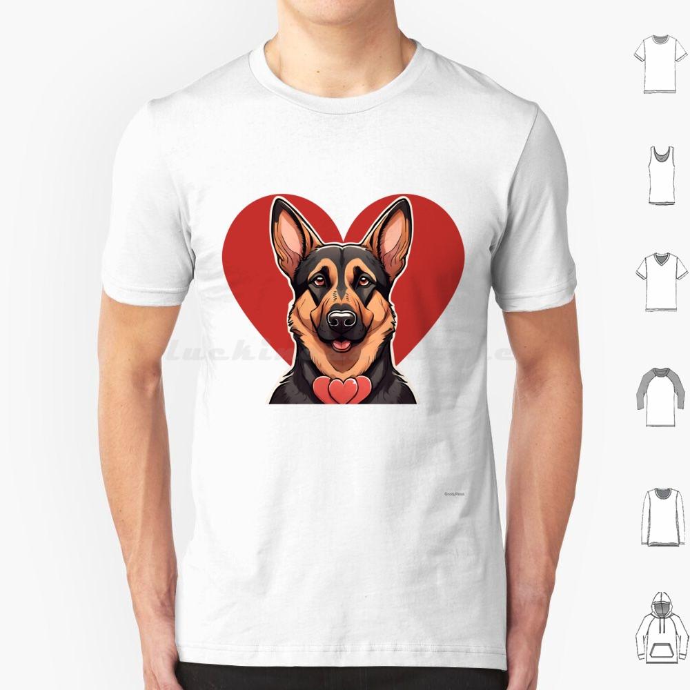 Cute Valentine German Shepherd Dog T Shirt Men Women Kids   Valentine Valentine Dog German Shepherd Cute Dog Dog In Heart