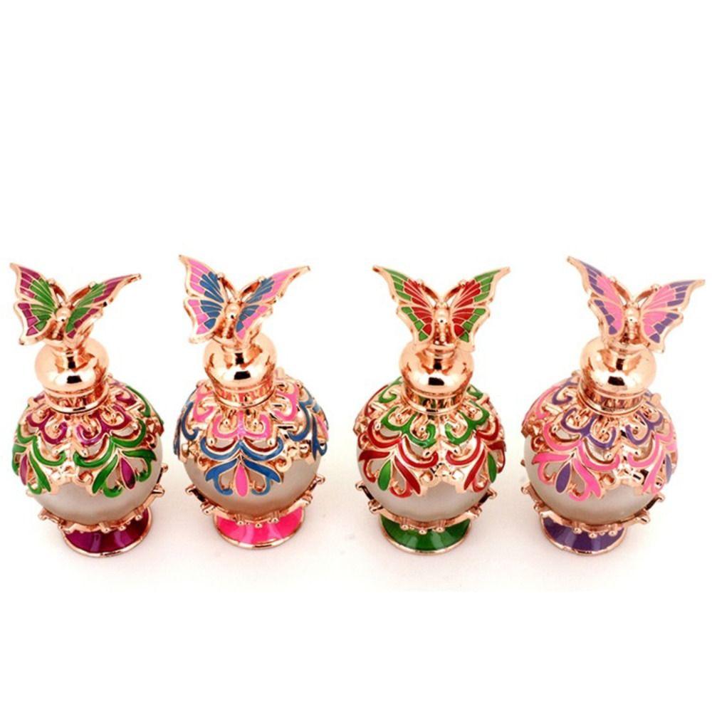 Arabian Style Antiqued Women Luxury Oils Dropper Bottle Essential Oil Bottle Butterfly  Bottle Empty Cosmetics Container
