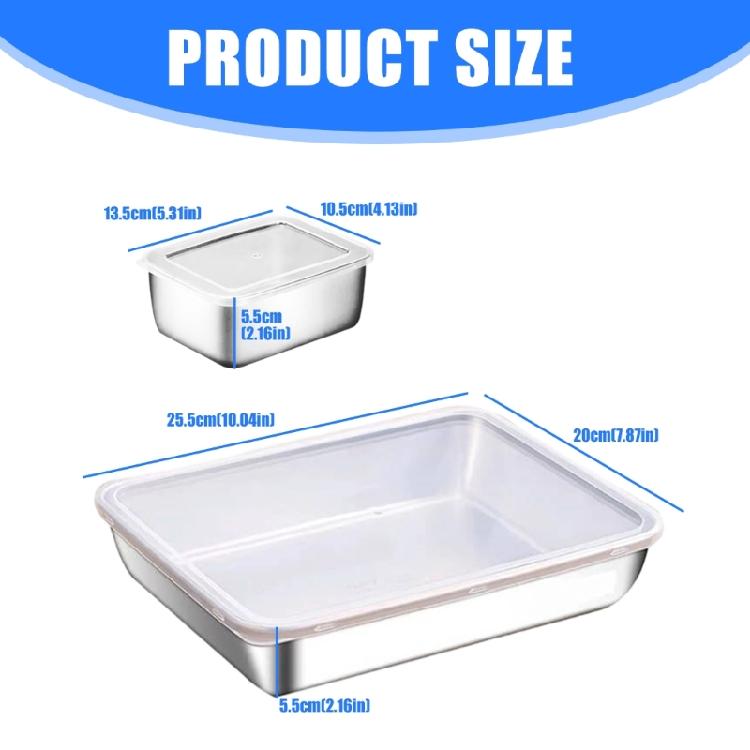 Durable Nonrust Steel 6Pcs Food Container Set Food Protectors For Keep Fruits Vegetables And Leftover Freshness