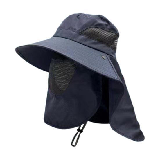 Unisex čepice na opalování s předním krytem obličeje Ochrana krku Dutá síťovina odolná proti větru Pevný popruh Anti-UV skládací krém na opalování Prodyšná venkovní čepice