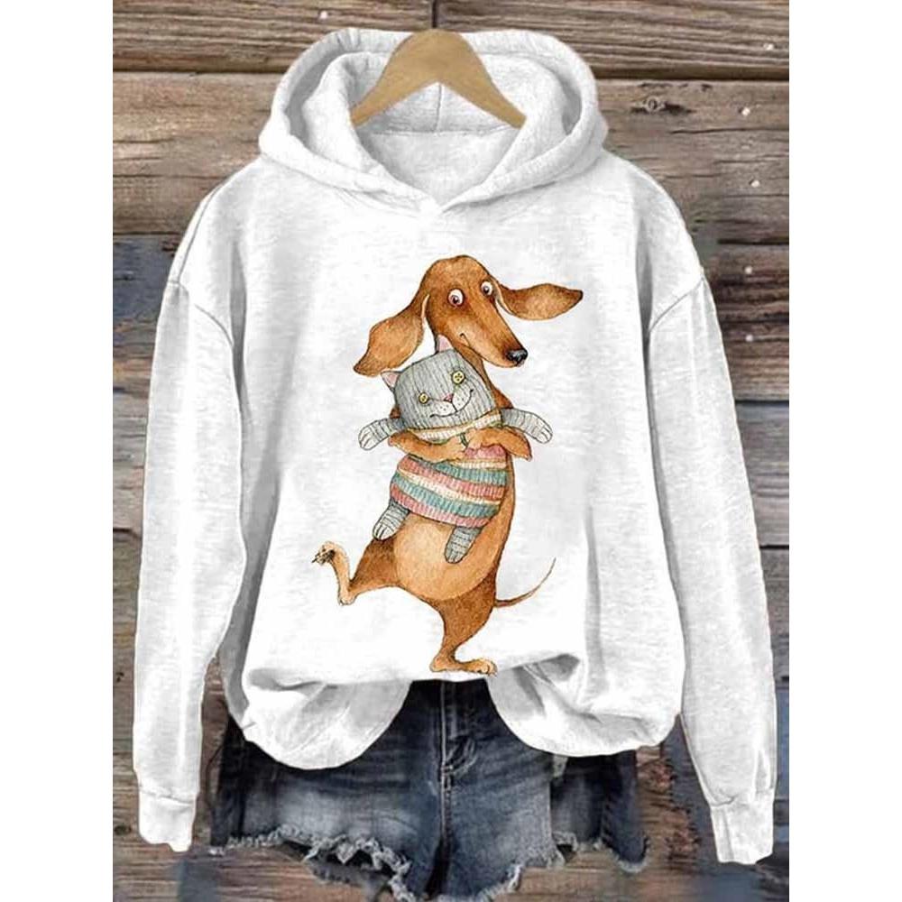 2024 New Women's Hoodie Colour Animal 3d Harajuku Printing Round Neck Tops Sweatshirt Spring/Autumn Fashions Clothing Casual