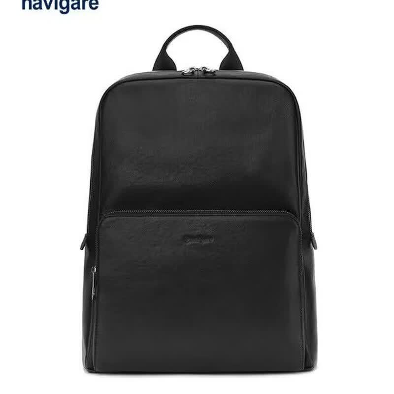 Navigare Men's Top-Grain Leather Laptop Backpack