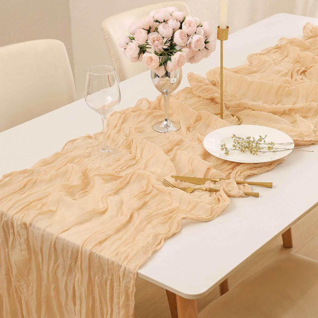 Tischläufer im Bohemian-Stil mit europäischer Borte für Hochzeiten und Partys