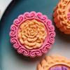 Mung Bean Cake Mold with 4 Seals- Rose Peony Plum Blossom- Mold Set Hand Pressed Cookie Dessert Diy Pastry Baking Tool