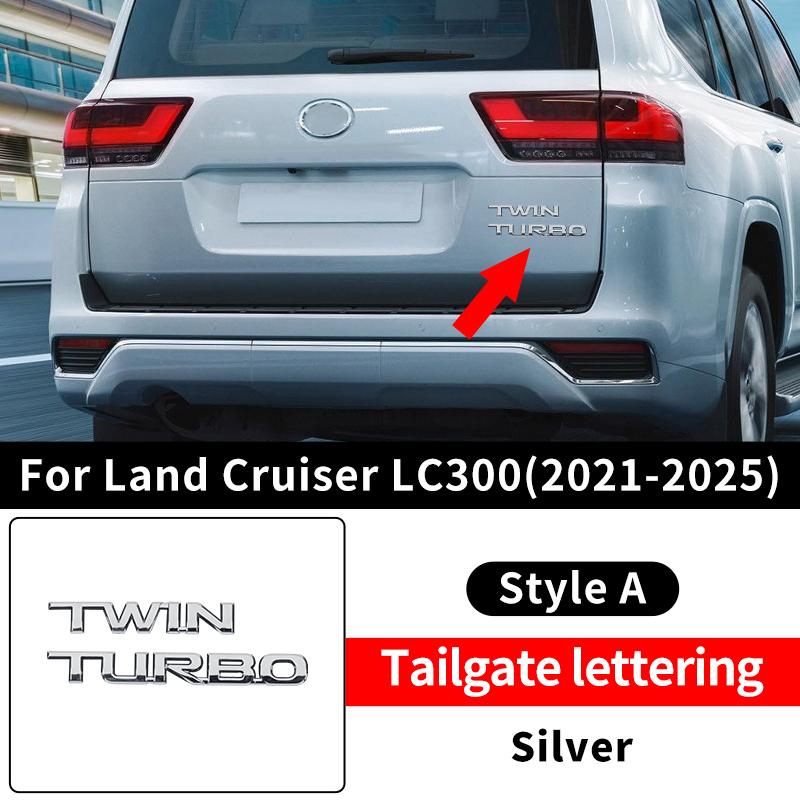For 2025 Toyota Land Cruiser 300 Exterior Car Decoration Accessories LC300 Twin Turbo vxr Letter Sticker Tailgate emblem Tuning YU6