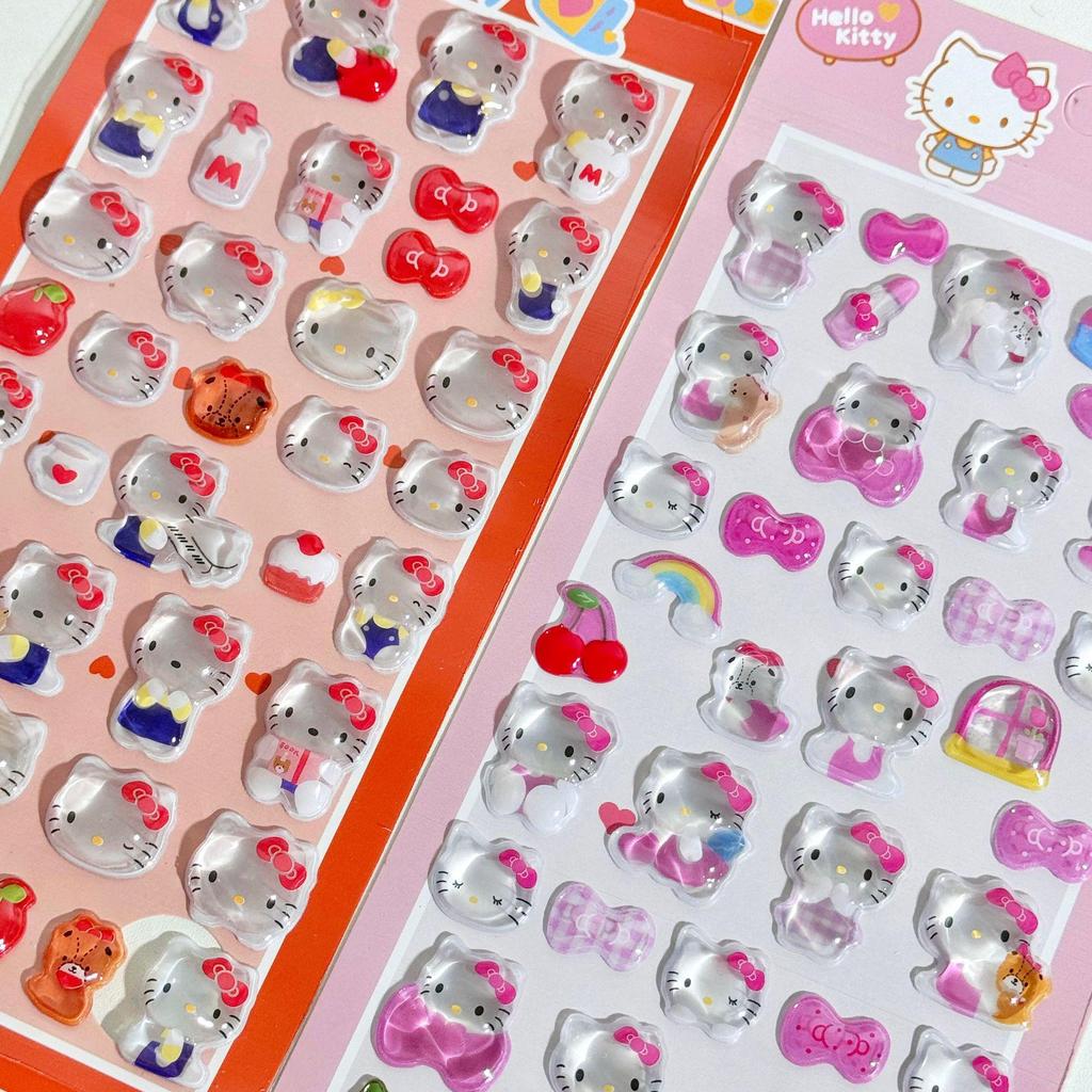 Cute 3D Embossed KT Cat & Clownfish Stickers for Phone & Tablet Decor